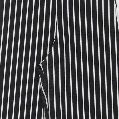 PRETTYLITTLETHING Womens Black Polyester Trousers Size 8 L27 in Regular