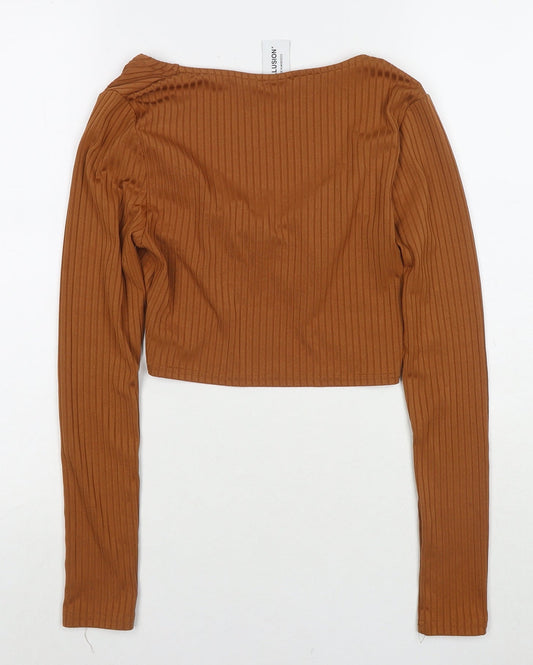 Womens UK Size 10 COLLUSION Brown Camisole T-Shirt