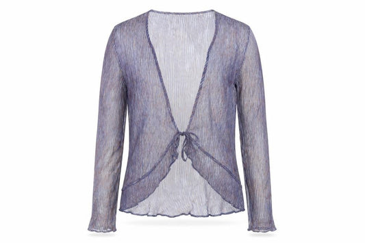 Richard Roberts Womens Grey Striped Polyester Wrap Blouse Size 12 V-Neck