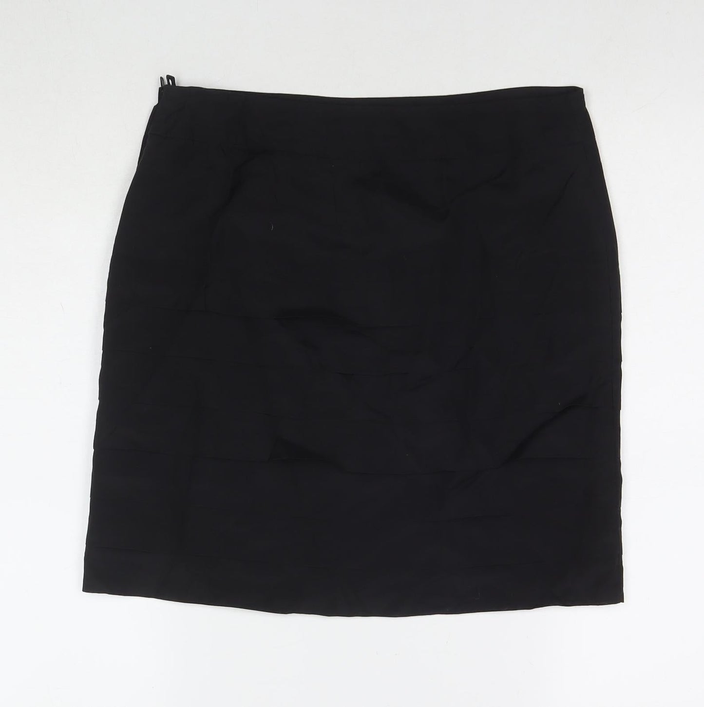 H&M Womens Black Viscose A-Line Skirt Size 10 Zip