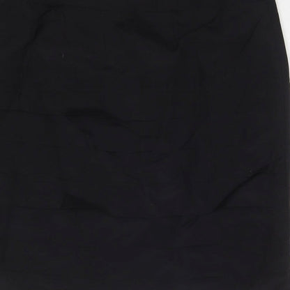 H&M Womens Black Viscose A-Line Skirt Size 10 Zip