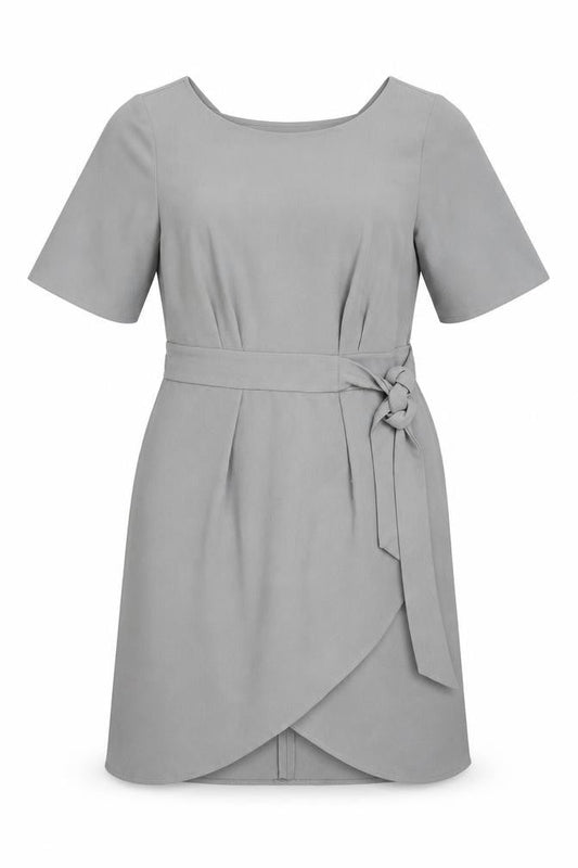 Closet Womens Grey Polyester A-Line Size 12 Round Neck Zip