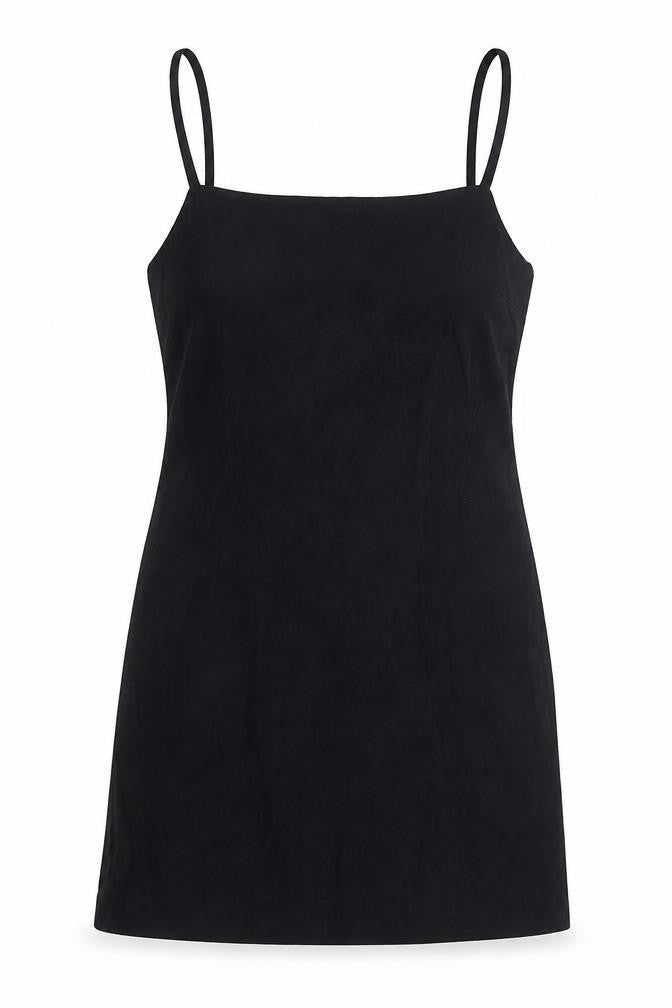 Zara Womens Black Cotton Mini Size S Square Neck Zip