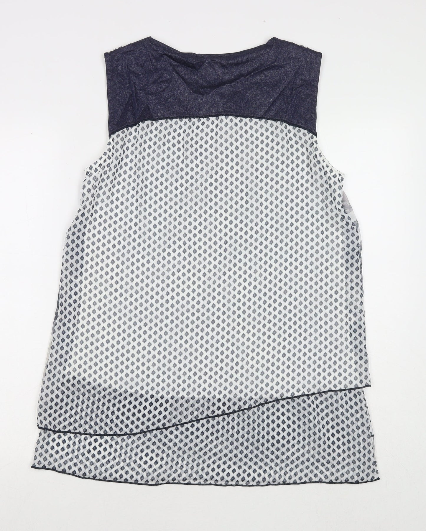 Kalisson Womens Multicoloured Geometric Polyester Basic Tank Size XL Round Neck
