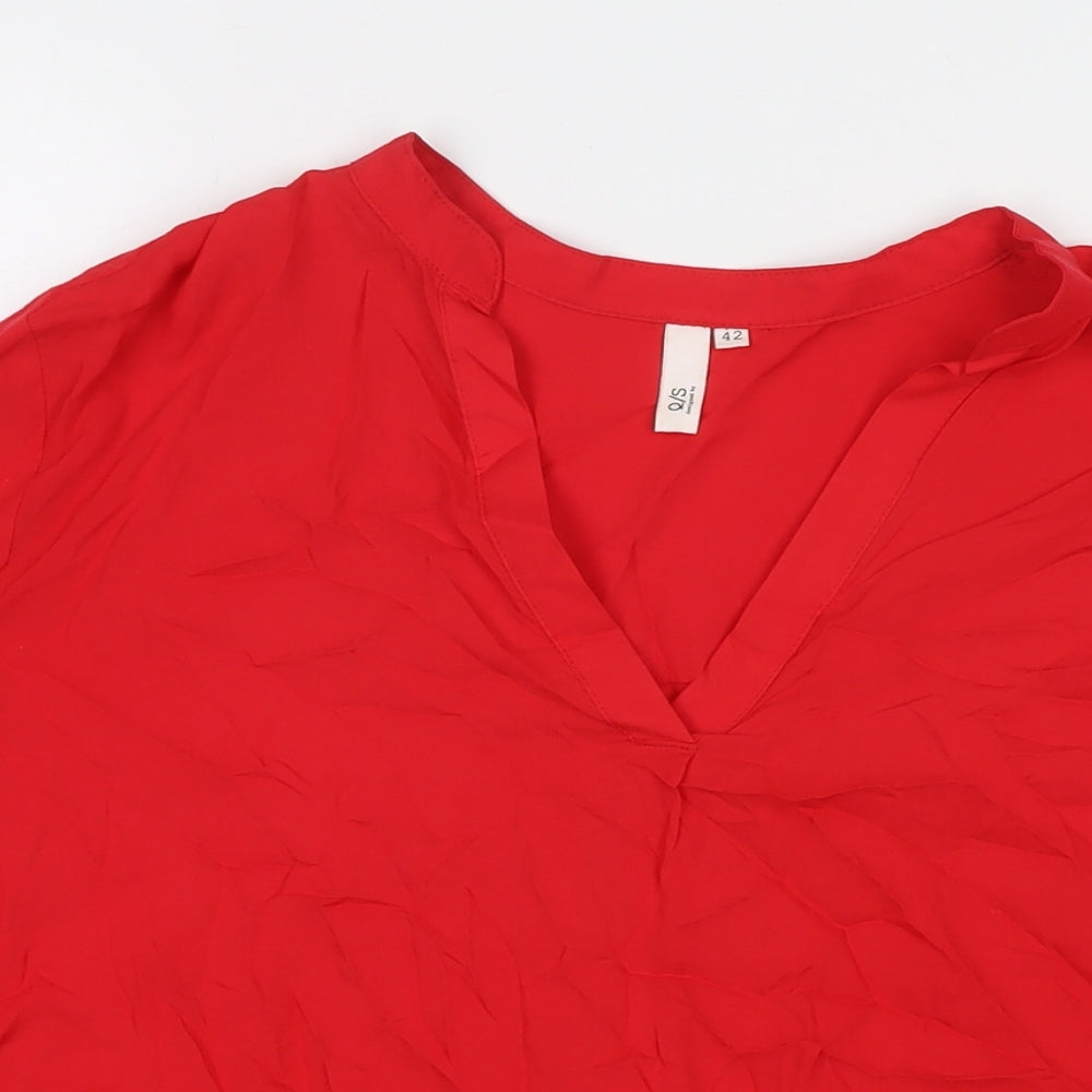Womens UK Size 14 Q/S Red Basic Blouse