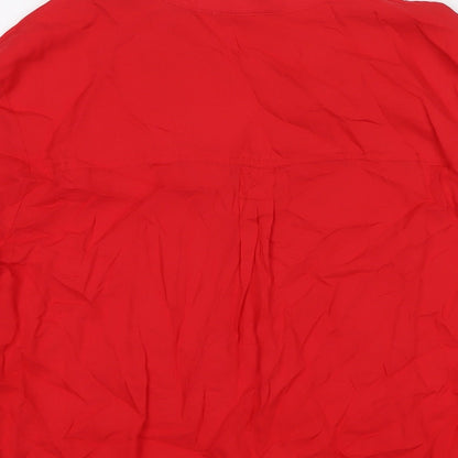 Womens UK Size 14 Q/S Red Basic Blouse