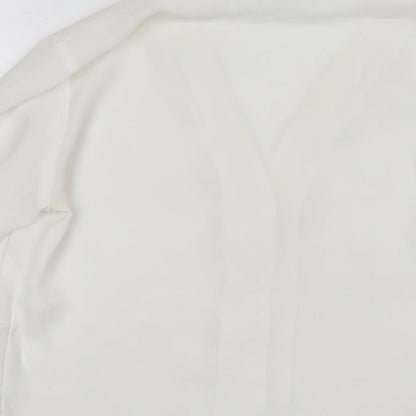 ASOS Womens White Polyester Basic Button-Up Size 8 V-Neck