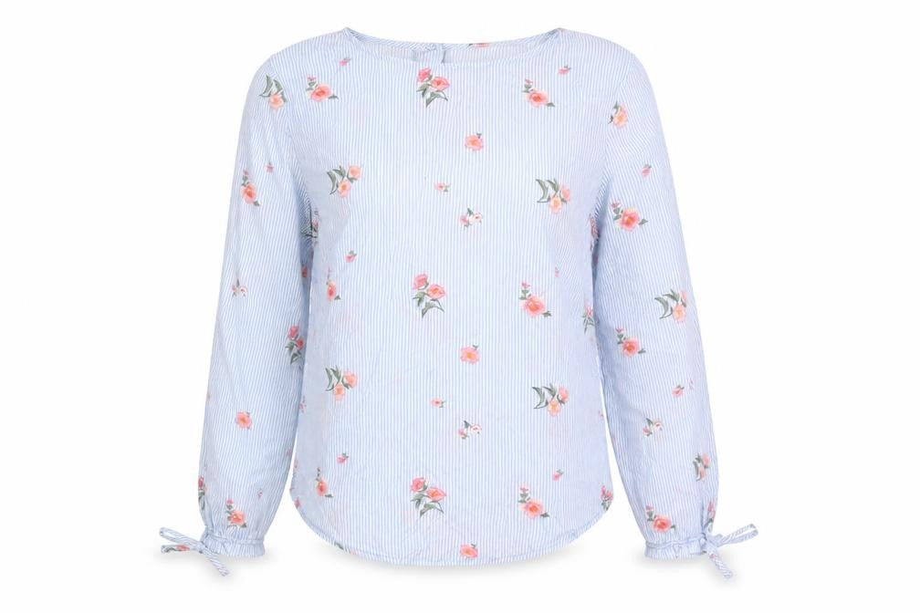 Womens UK Size 8 Divided by H&M Blue Basic Button-Up