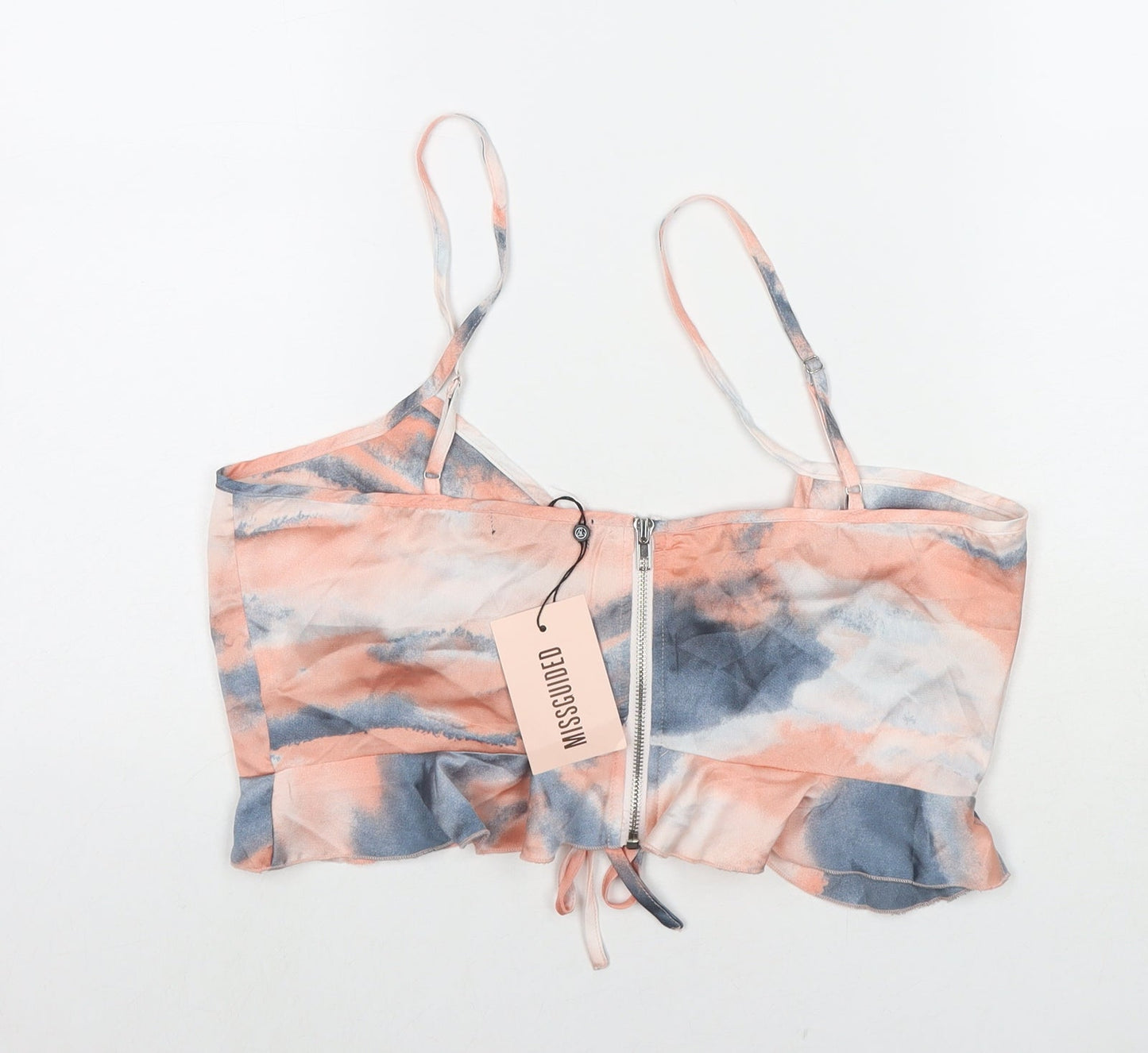 Womens UK Size 12 Missguided Multicoloured Cropped Tank