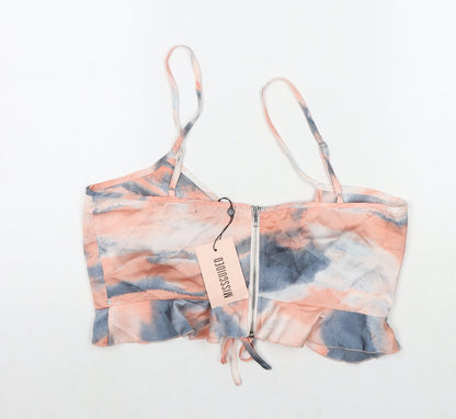 Womens UK Size 12 Missguided Multicoloured Cropped Tank