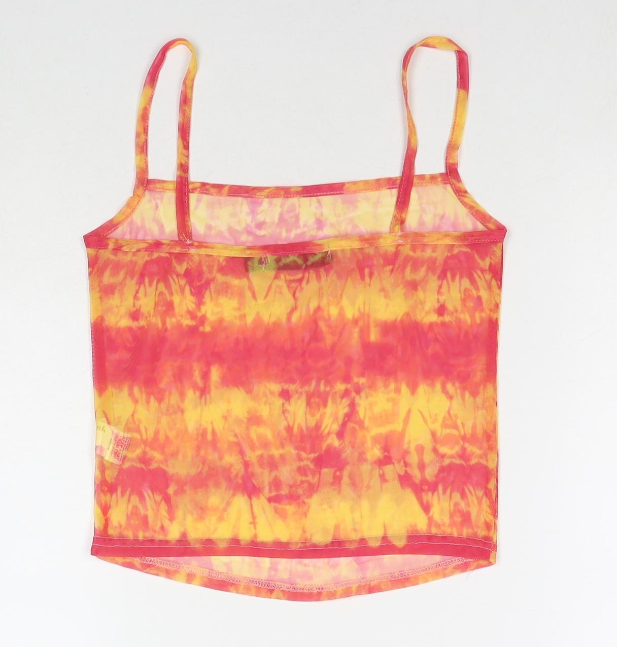 Womens UK Size 8 Missguided Orange Cropped Tank
