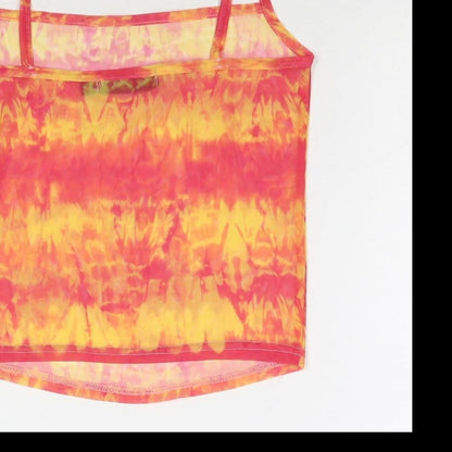 Womens UK Size 8 Missguided Orange Cropped Tank