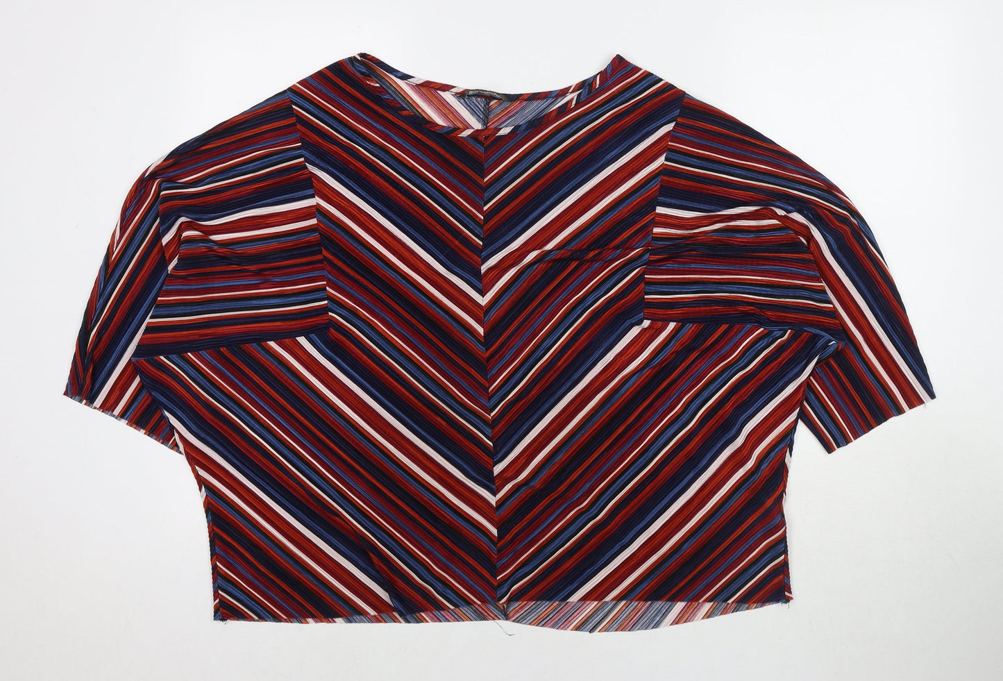 Bonmarché Womens Multicoloured Striped Polyester Basic Blouse Size 20 Round Neck - Size 20-22
