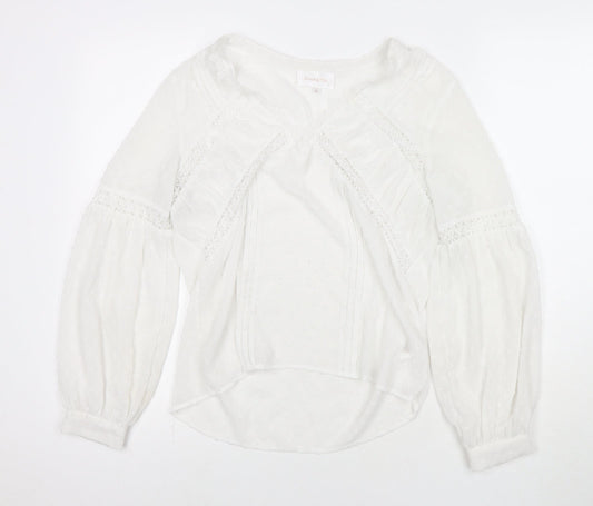 Womens UK Size S Grace & MIla White Basic Blouse