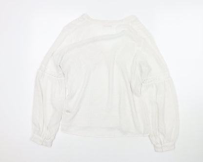 Womens UK Size S Grace & MIla White Basic Blouse