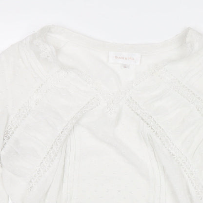 Womens UK Size S Grace & MIla White Basic Blouse