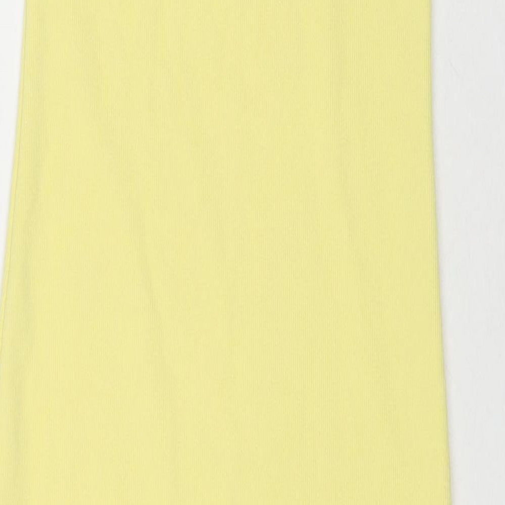 I SAW IT FIRST Womens Yellow Polyester Bodycon Size 8 Round Neck Pullover