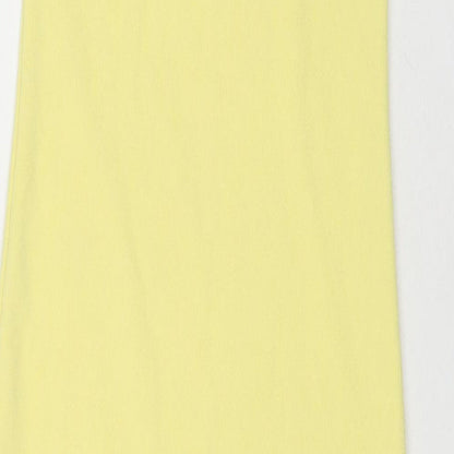I SAW IT FIRST Womens Yellow Polyester Bodycon Size 8 Round Neck Pullover