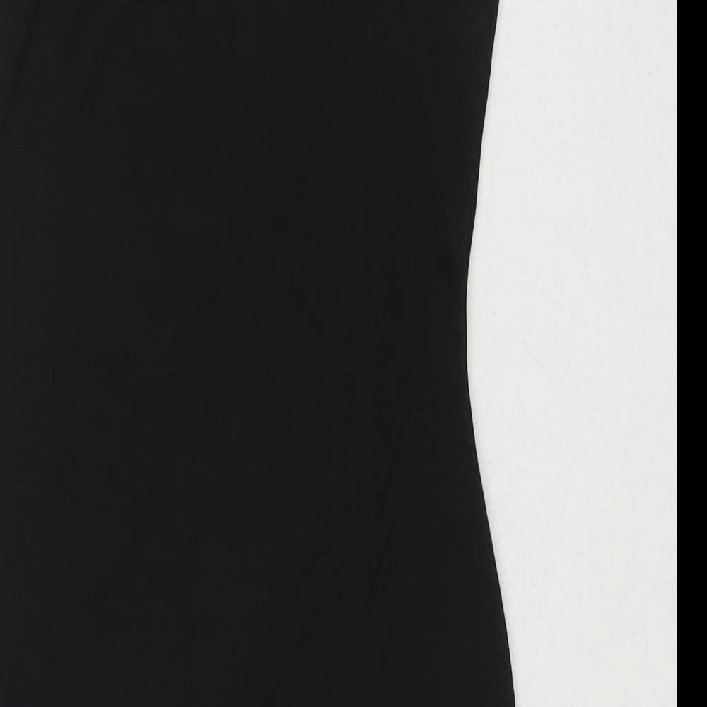 Boohoo Womens Black Polyester Bodycon Size 8 Square Neck Pullover