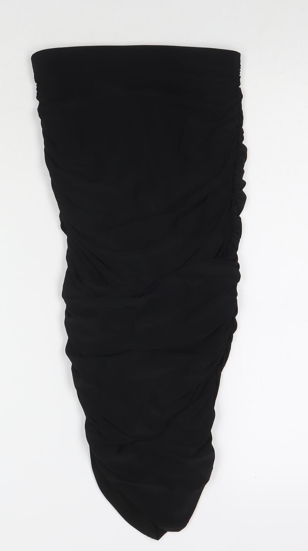 PRETTYLITTLETHING Womens Black Polyester Bandage Skirt Size 8