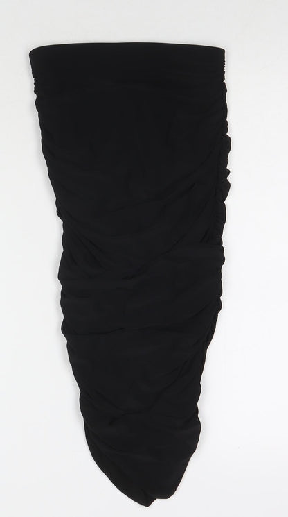 PRETTYLITTLETHING Womens Black Polyester Bandage Skirt Size 8