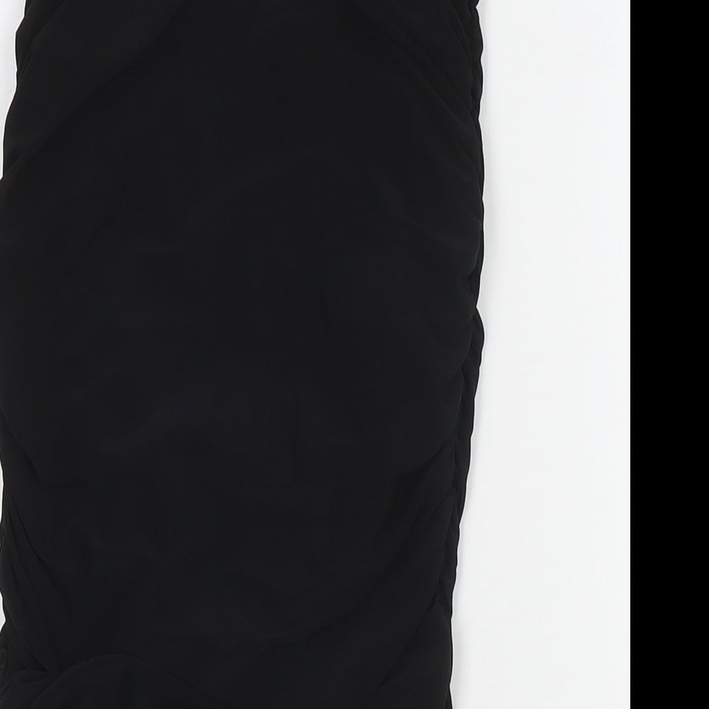 PRETTYLITTLETHING Womens Black Polyester Bandage Skirt Size 8