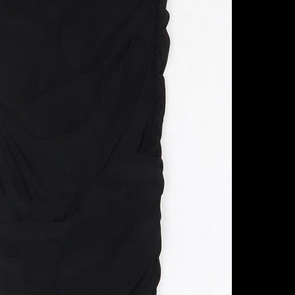 PRETTYLITTLETHING Womens Black Polyester Bandage Skirt Size 8