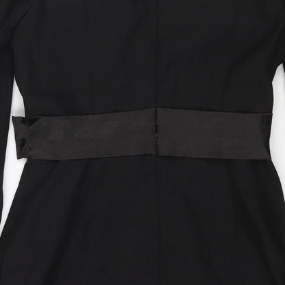 PRETTYLITTLETHING Womens Black Polyester Mini Size 12 Off the Shoulder Zip