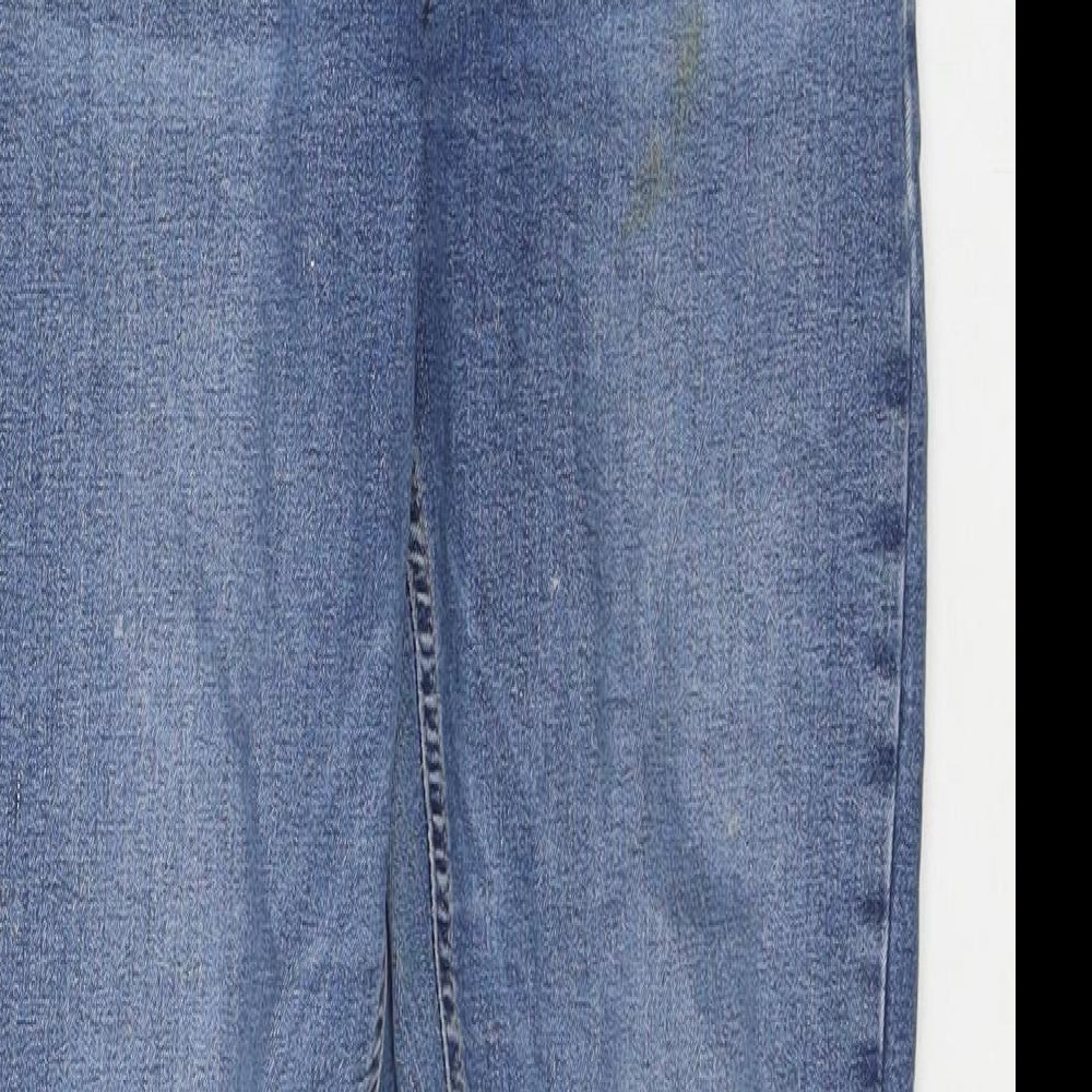 Topshop Womens Blue Cotton Skinny Jeans Size 30 L30 in Regular Zip