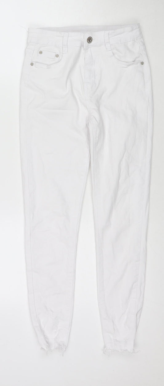 Womens UK Size 8 Jeans Regular Fit Skinny White Jeans