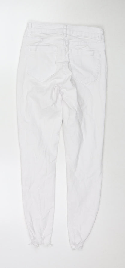 Womens UK Size 8 Jeans Regular Fit Skinny White Jeans