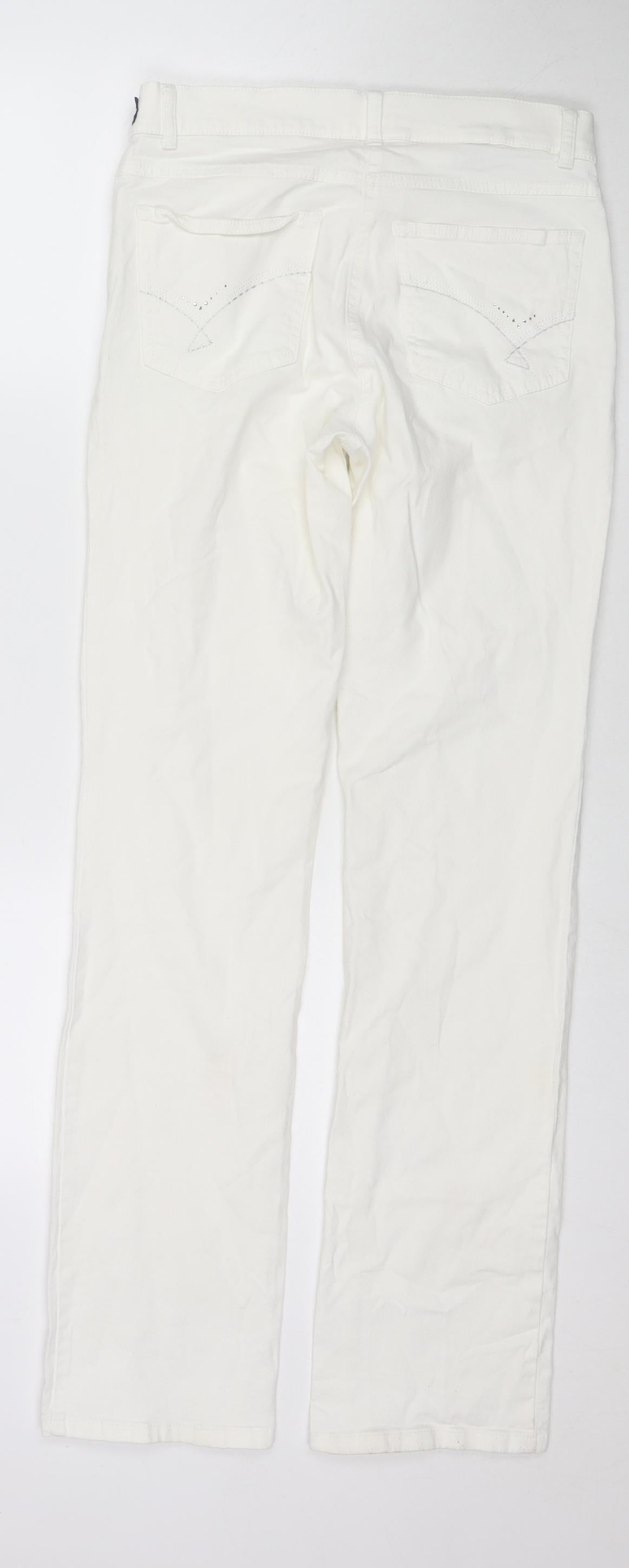 Steilmann Womens White Cotton Skinny Jeans Size 8 L31 in Regular Zip