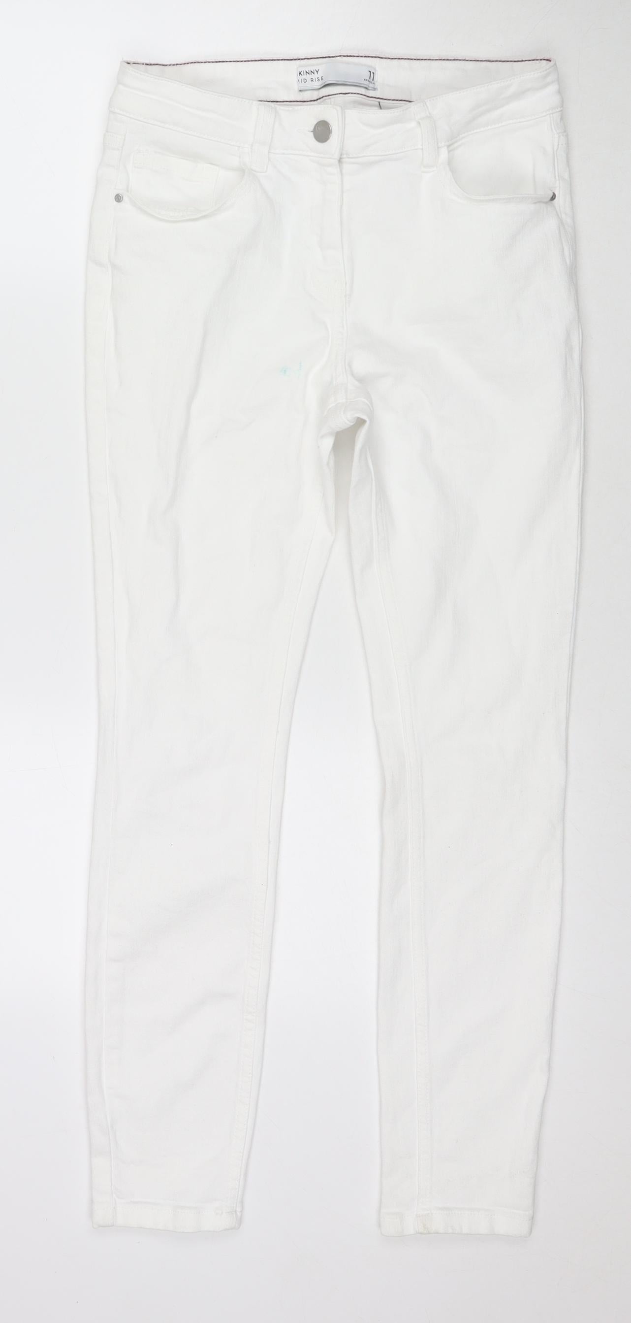 NEXT Womens White Cotton Skinny Jeans Size 30 in L27 in Slim Zip