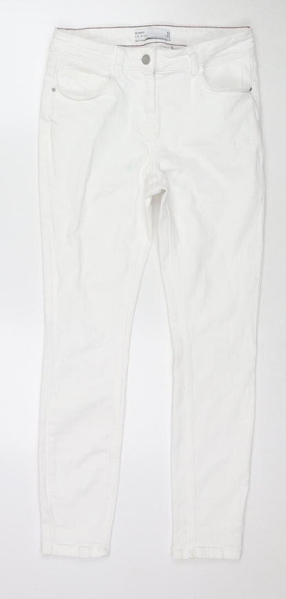 NEXT Womens White Cotton Skinny Jeans Size 30 in L27 in Slim Zip