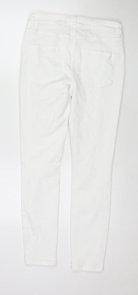 NEXT Womens White Cotton Skinny Jeans Size 30 in L27 in Slim Zip
