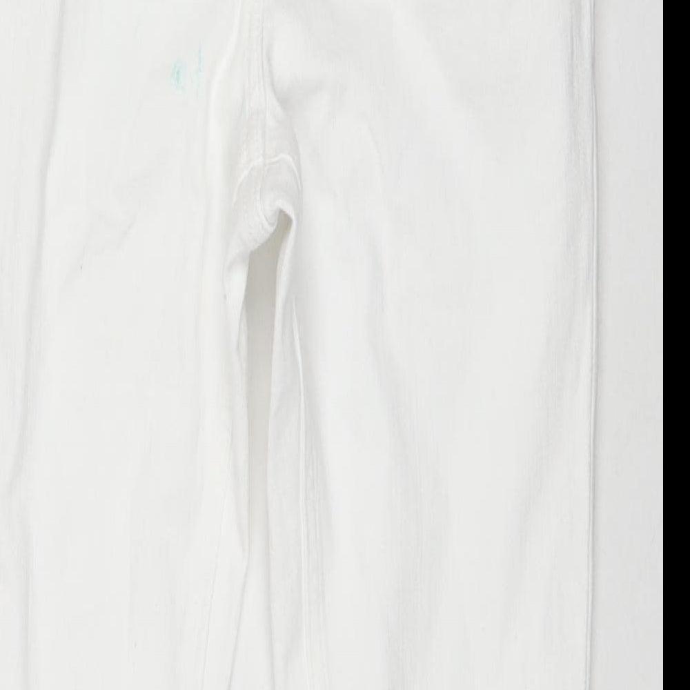 NEXT Womens White Cotton Skinny Jeans Size 30 in L27 in Slim Zip