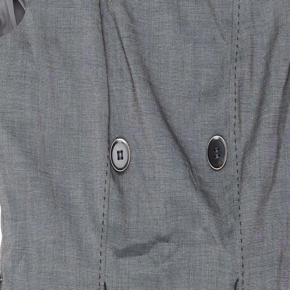 Debenhams Womens Grey Polyester Pencil Dress Size 14 Square Neck Zip