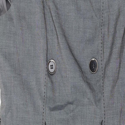 Debenhams Womens Grey Polyester Pencil Dress Size 14 Square Neck Zip