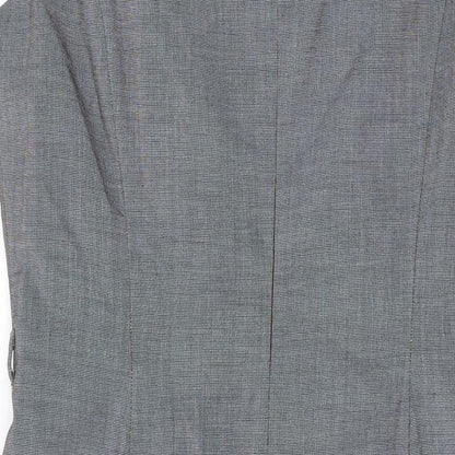 Debenhams Womens Grey Polyester Pencil Dress Size 14 Square Neck Zip