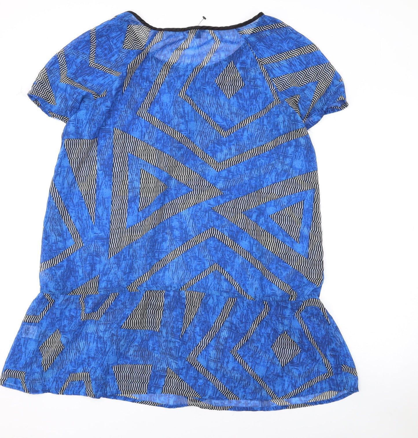 Marks and Spencer Womens Black Geometric Polyester Cover Up Size 16
