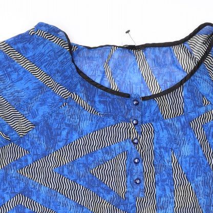 Marks and Spencer Womens Black Geometric Polyester Cover Up Size 16