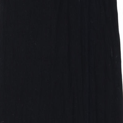 Topshop Womens Black Viscose Maxi Size S Round Neck