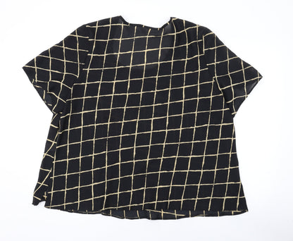 Womens UK Size 24 Ann Harvey Black Basic T-Shirt