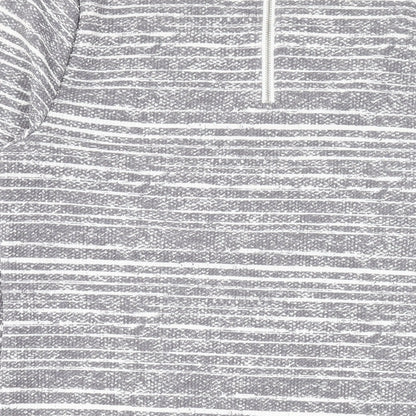 Marks and Spencer Womens Grey Striped Polyester Bodycon Size 12 Round Neck Zip
