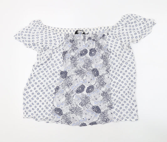 Womens UK Size 12 Dorothy Perkins White Basic Blouse