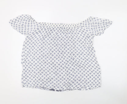 Womens UK Size 12 Dorothy Perkins White Basic Blouse