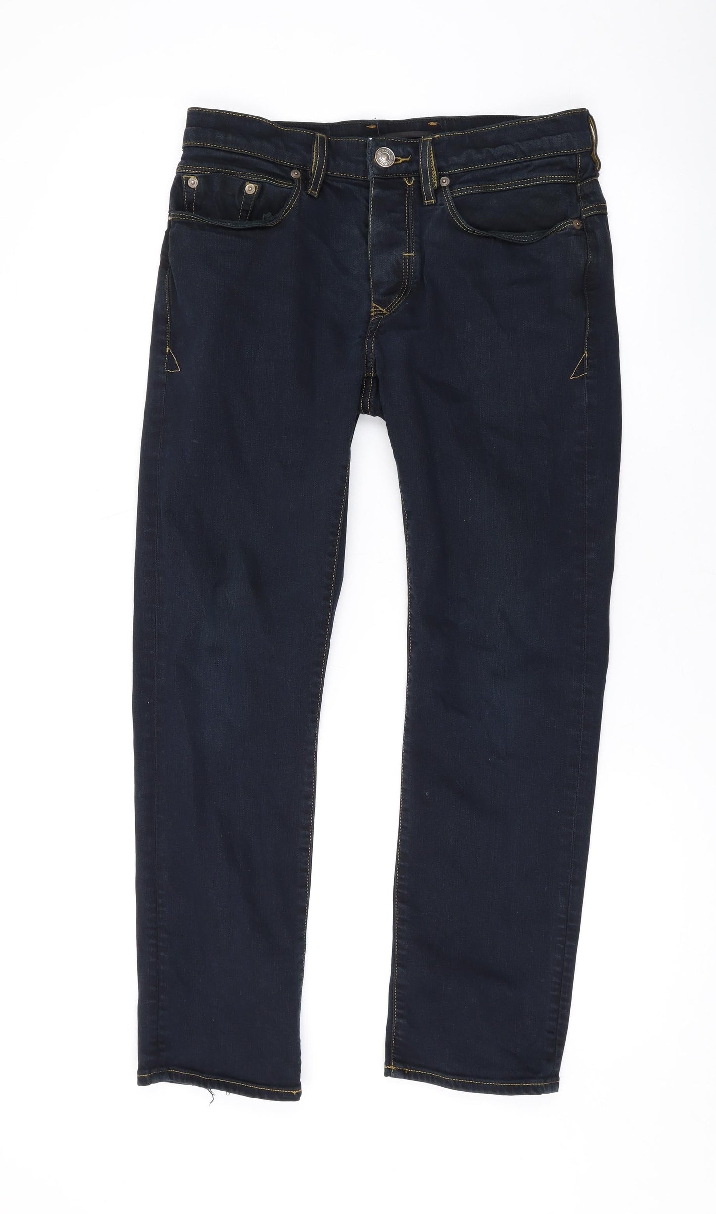 Mens UK Size 28 in River Island Regular Fit Straight Blue Jeans