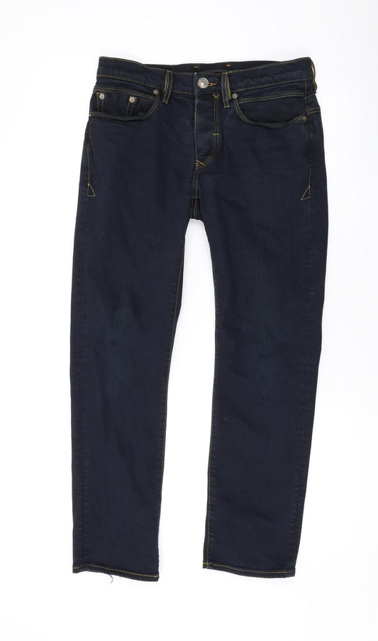 Mens UK Size 28 in River Island Regular Fit Straight Blue Jeans