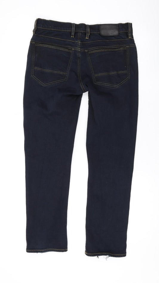 Mens UK Size 28 in River Island Regular Fit Straight Blue Jeans