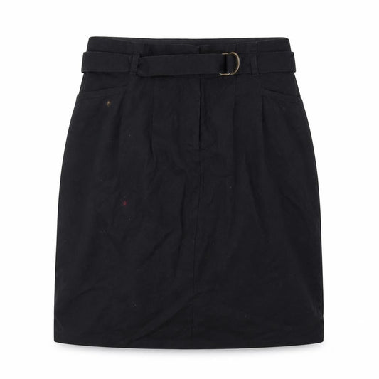 bpc Womens Black Linen Mini Skirt Size 8 Zip
